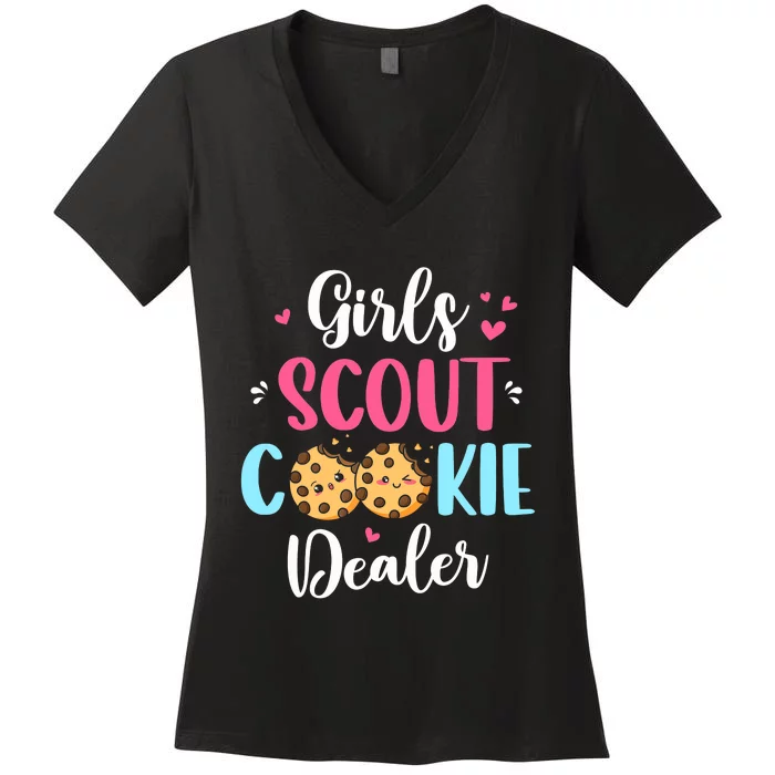 Scout For Girl Cookie Dealer Women Funny Women's V-Neck T-Shirt