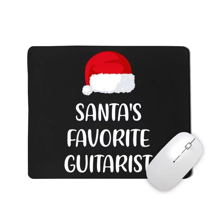 Santas Favorite Guitarist Christmas Funny Guitar Gift Mousepad