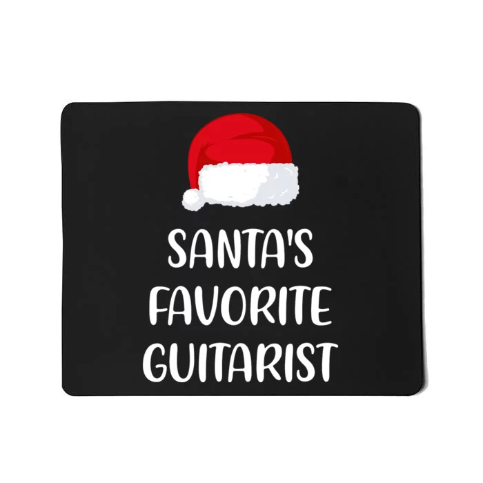 Santas Favorite Guitarist Christmas Funny Guitar Gift Mousepad