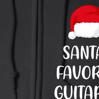 Santas Favorite Guitarist Christmas Funny Guitar Gift Full Zip Hoodie