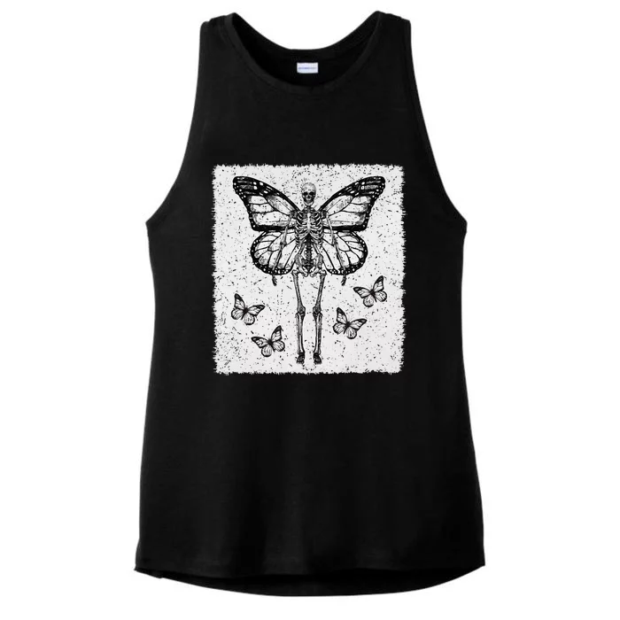 Skeleton Fairy Grunge Fairycore Aesthetic Goth Gothic Ladies Tri-Blend Wicking Tank