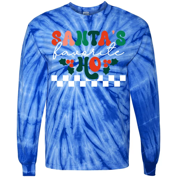 Santa's Favorite Ho Christmas Season Funny Xmas Holiday Cute Gift Tie-Dye Long Sleeve Shirt