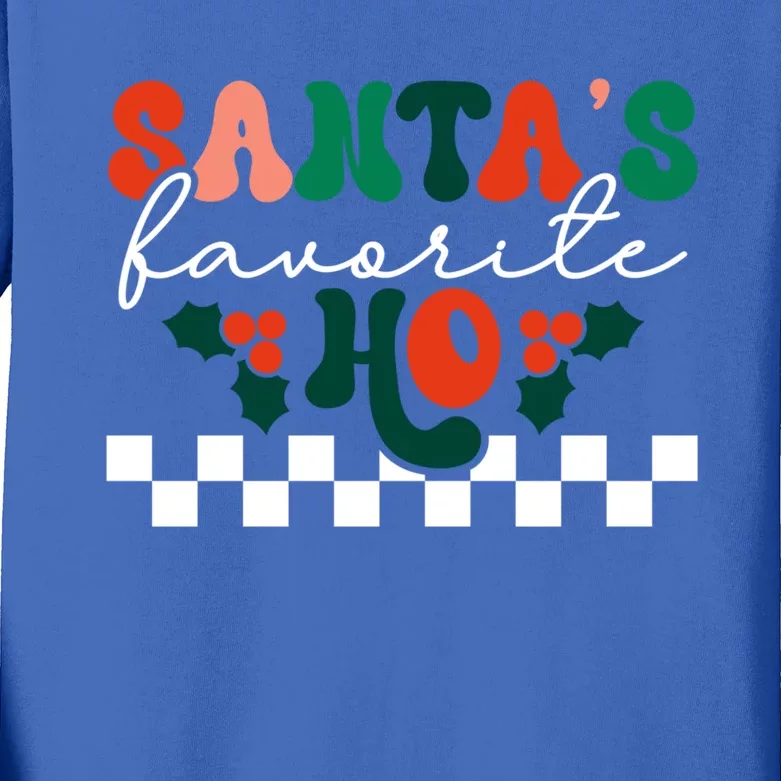 Santa's Favorite Ho Christmas Season Funny Xmas Holiday Cute Gift Kids Long Sleeve Shirt