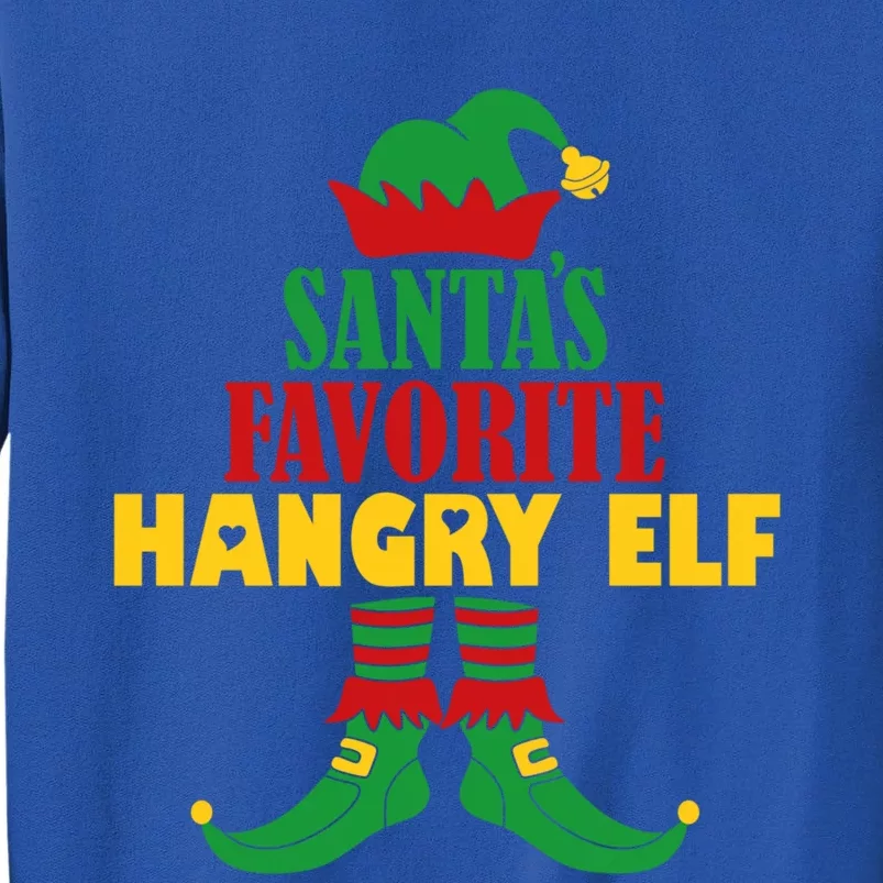 Santas Favorite Hangry Elf Christmas Matching Holiday Funny Gift Tall Sweatshirt