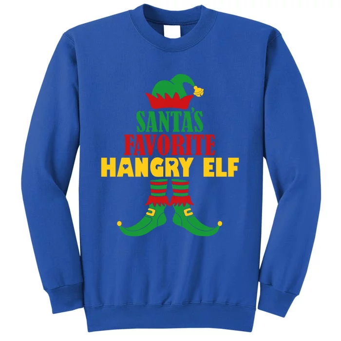 Santas Favorite Hangry Elf Christmas Matching Holiday Funny Gift Tall Sweatshirt