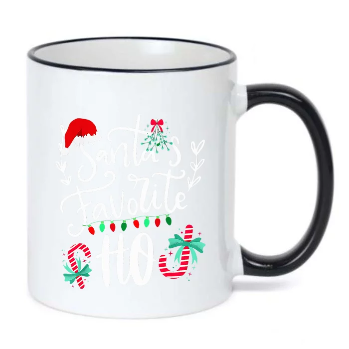 Santas Favorite Ho Funny Christmas Santa Hat Xmas Pajamas Black Color Changing Mug