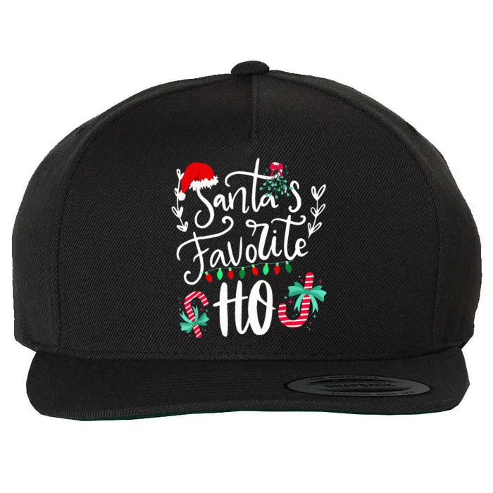 Santas Favorite Ho Funny Christmas Santa Hat Xmas Pajamas Wool Snapback Cap