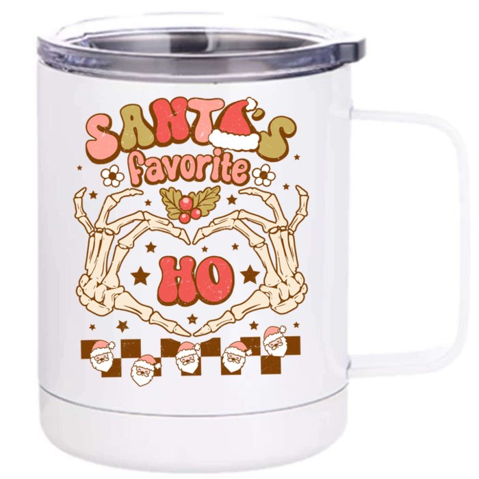 Santa's Favorite Ho Funny Santa Matching Christmas Costume Cute Gift Front & Back 12oz Stainless Steel Tumbler Cup