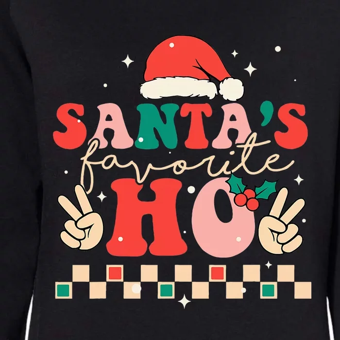 Santa's Favorite Ho Retro Christmas Holiday Sweater Womens California Wash Sweatshirt