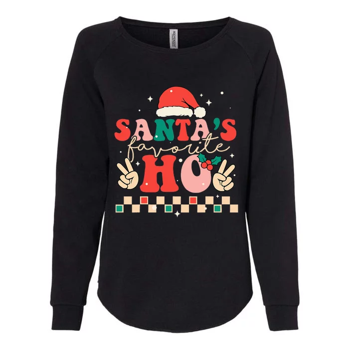 Santa's Favorite Ho Retro Christmas Holiday Sweater Womens California Wash Sweatshirt