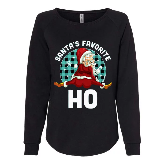 Santa's Favorite Ho  Xmas Naughty Santa Christmas Pajama Womens California Wash Sweatshirt