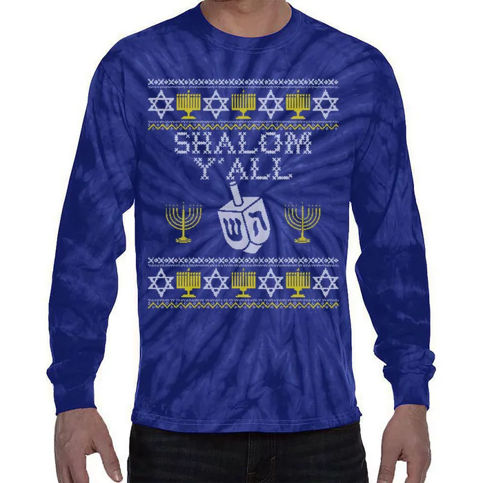 Shalom, Funny Hanukkah, Chanukah Gifts Sweatshirt Tie-Dye Long Sleeve Shirt