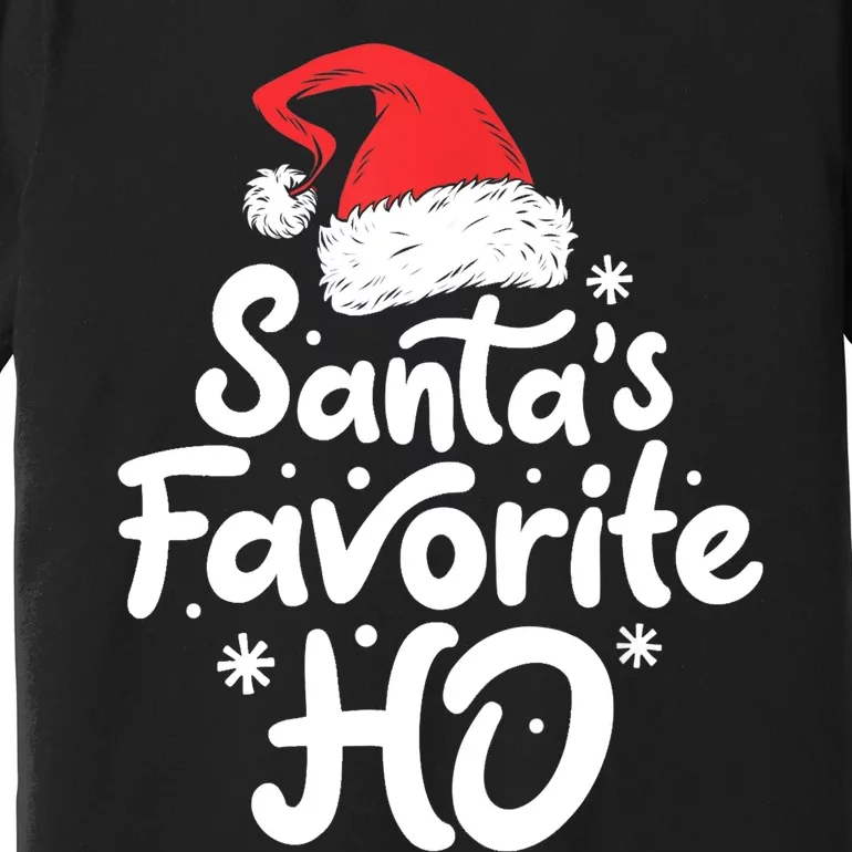 Santa's Favorite Ho Funny Christmas Women Xmas Santa Hat TShirt Premium T-Shirt