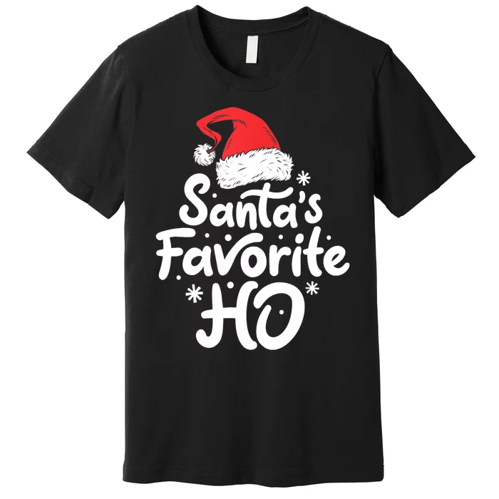 Santa's Favorite Ho Funny Christmas Women Xmas Santa Hat TShirt Premium T-Shirt