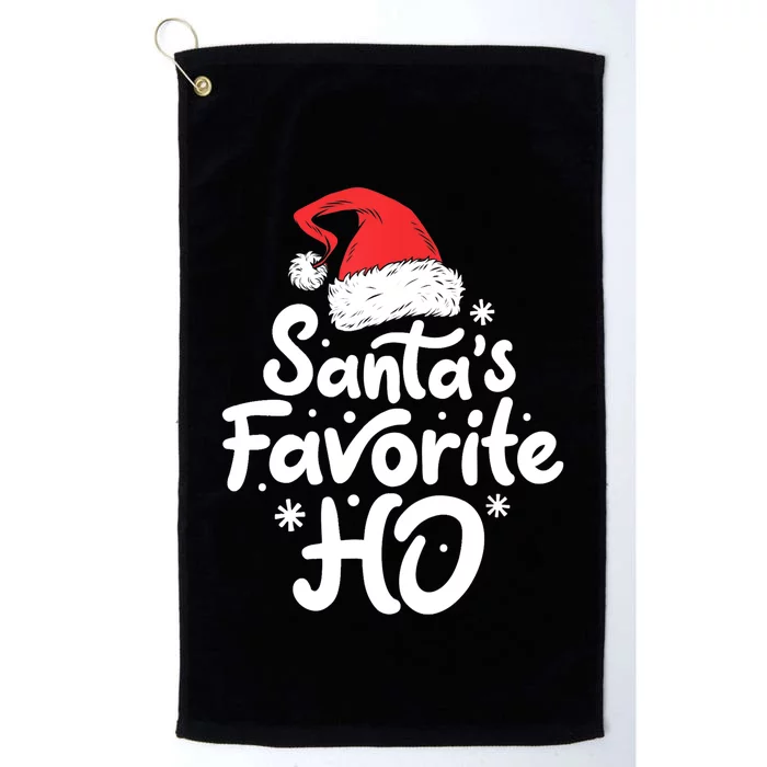 Santa's Favorite Ho Funny Christmas Women Xmas Santa Hat TShirt Platinum Collection Golf Towel