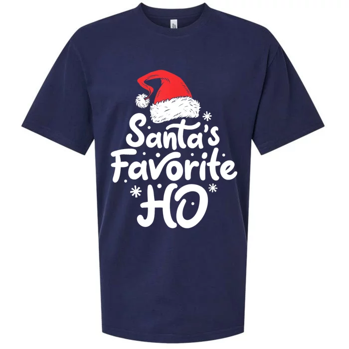 Santa's Favorite Ho Funny Christmas Women Xmas Santa Hat TShirt Sueded Cloud Jersey T-Shirt