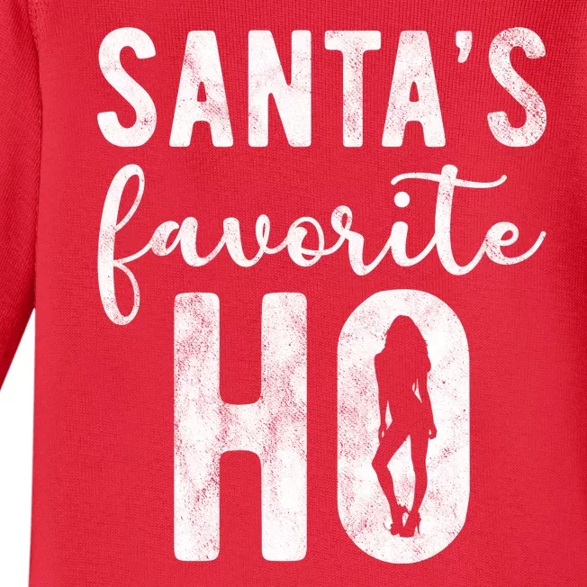 SantaS Favorite Ho Funny Xmas Christmas Baby Long Sleeve Bodysuit