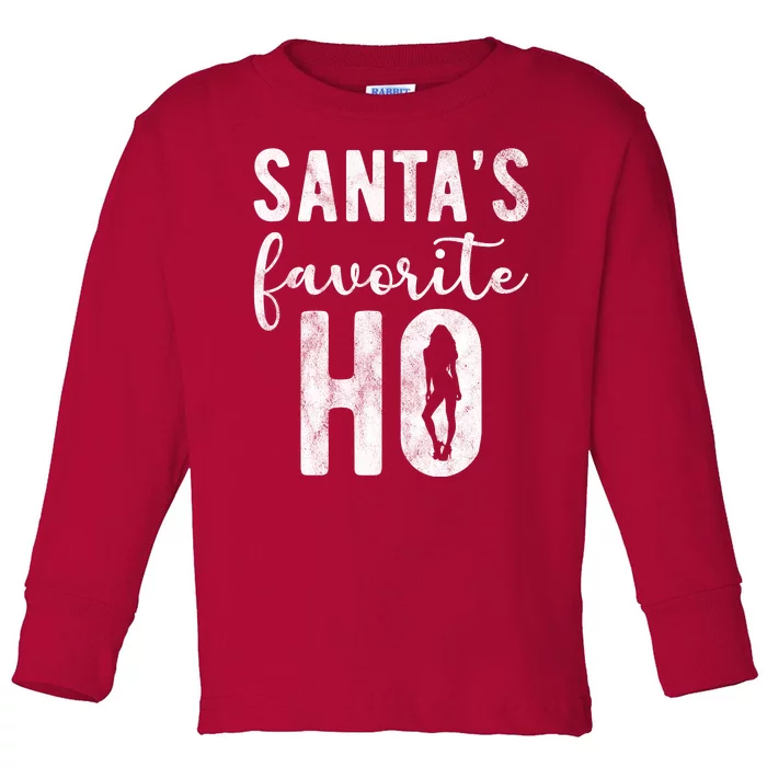 SantaS Favorite Ho Funny Xmas Christmas Toddler Long Sleeve Shirt