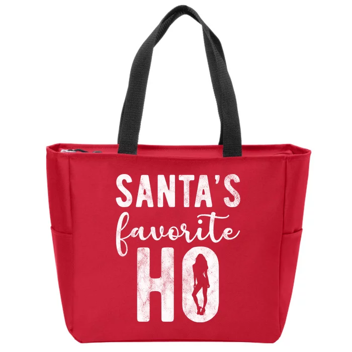 SantaS Favorite Ho Funny Xmas Christmas Zip Tote Bag