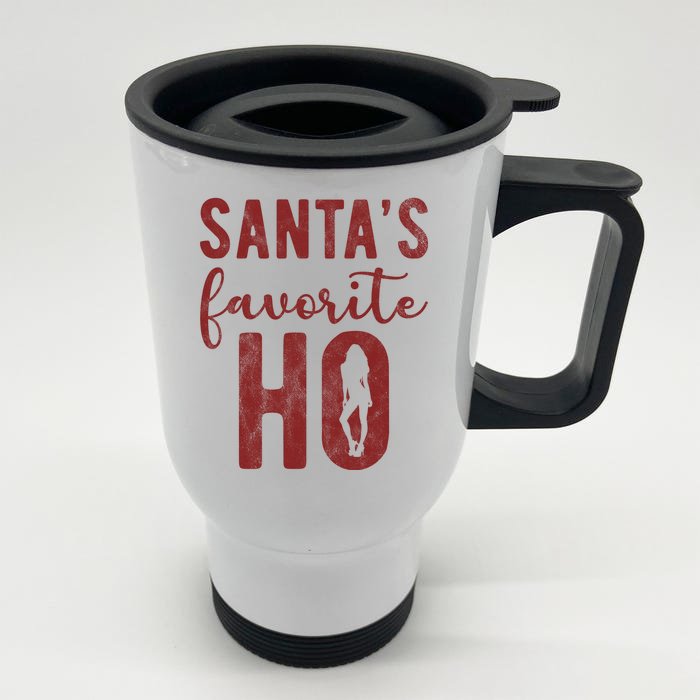 SantaS Favorite Ho Funny Xmas Christmas Front & Back Stainless Steel Travel Mug