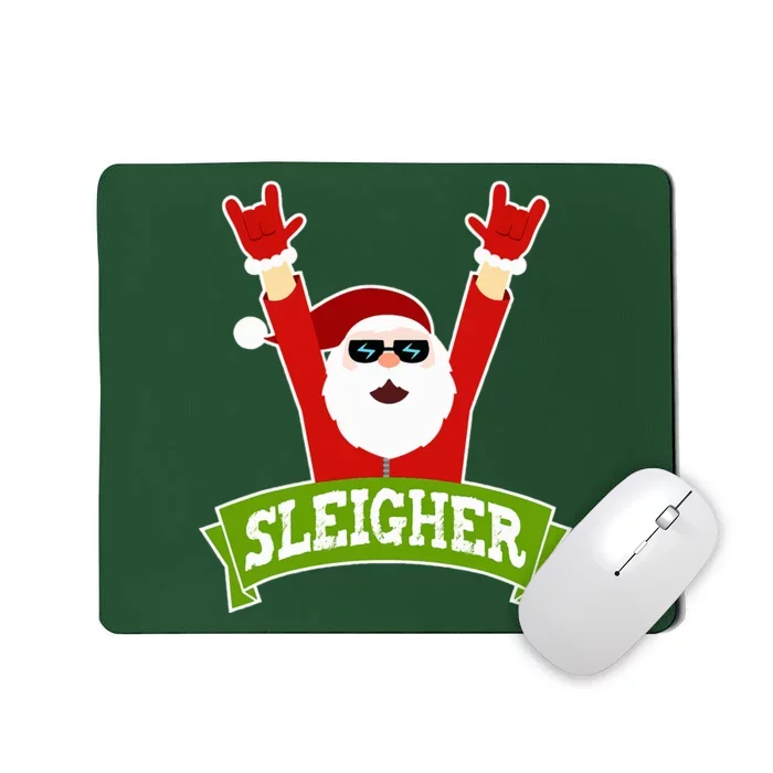 SLEIGHER - Funny Heavy Metal Music Santa - Christmas Mousepad