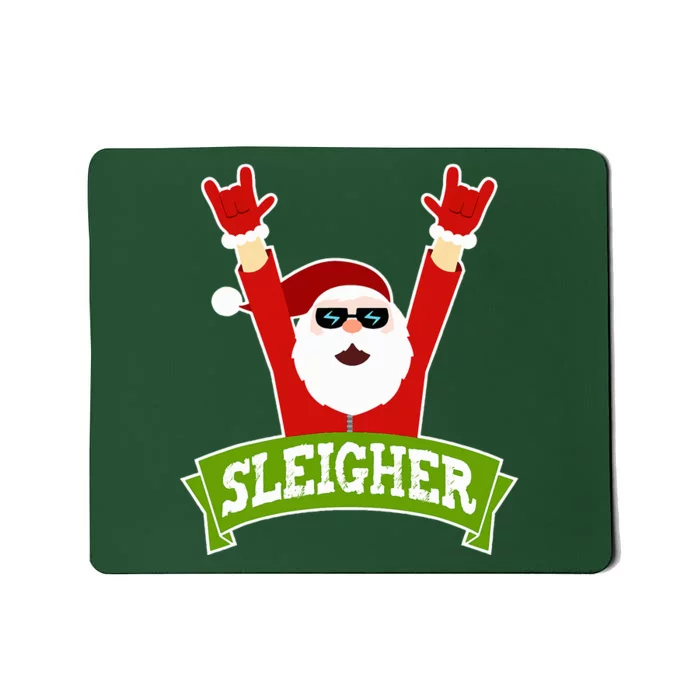 SLEIGHER - Funny Heavy Metal Music Santa - Christmas Mousepad