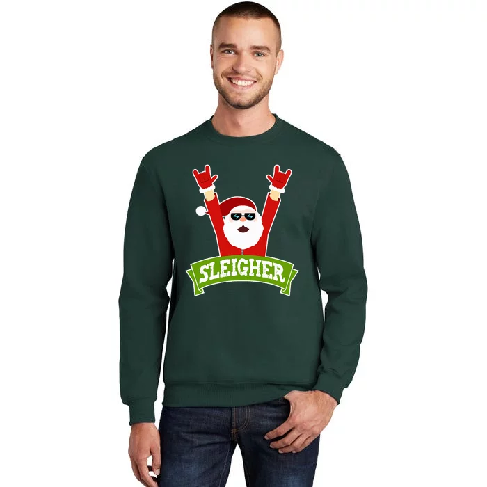 SLEIGHER - Funny Heavy Metal Music Santa - Christmas Tall Sweatshirt