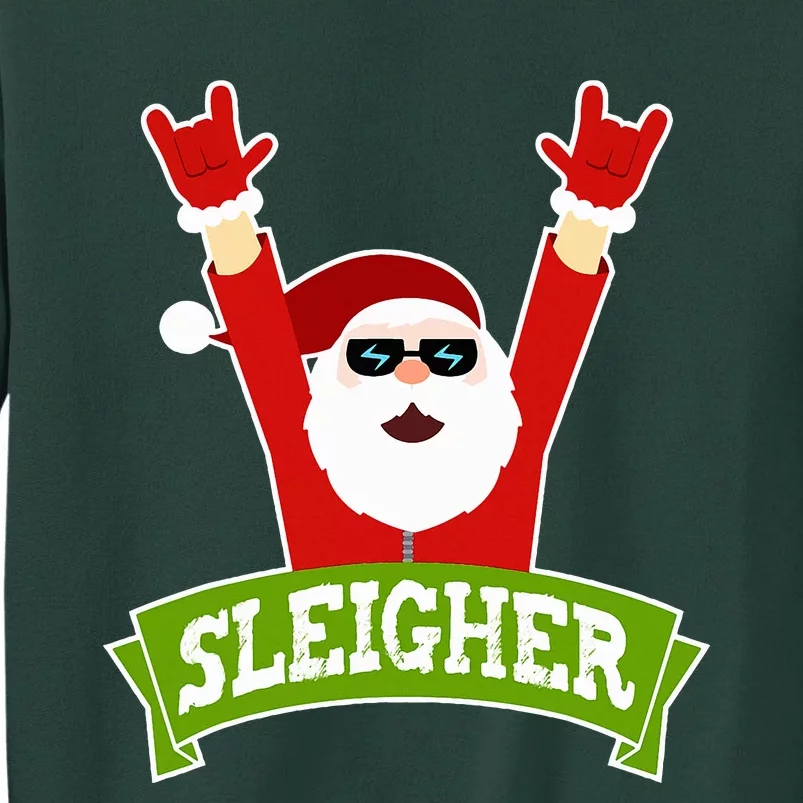 SLEIGHER - Funny Heavy Metal Music Santa - Christmas Tall Sweatshirt