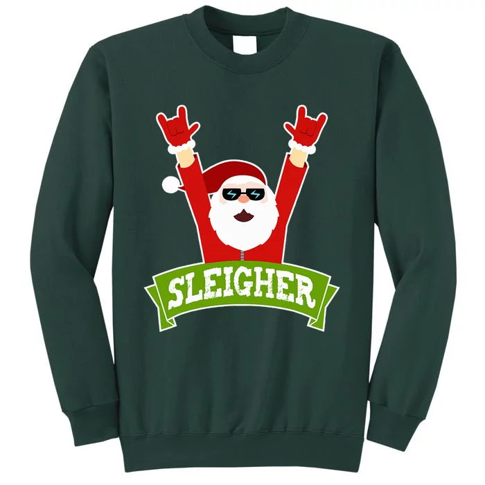 SLEIGHER - Funny Heavy Metal Music Santa - Christmas Tall Sweatshirt