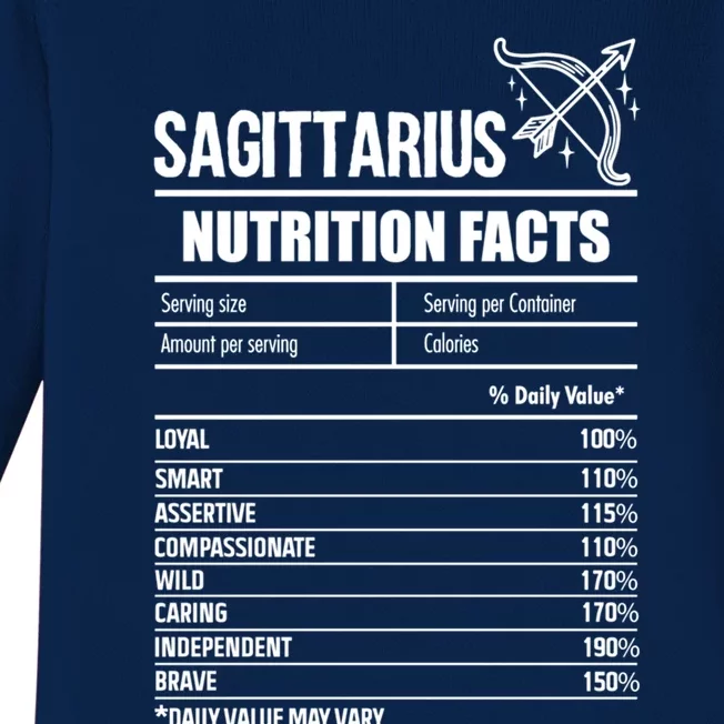 Sagittarius Facts Horoscope Zodiac Sign Great Gift Baby Long Sleeve Bodysuit