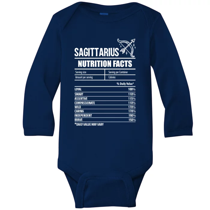 Sagittarius Facts Horoscope Zodiac Sign Great Gift Baby Long Sleeve Bodysuit