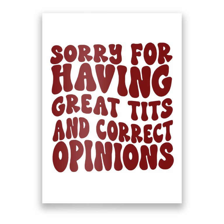 Sorry For Having Great Tits And Correct Opinions Poster Teeshirtpalace 