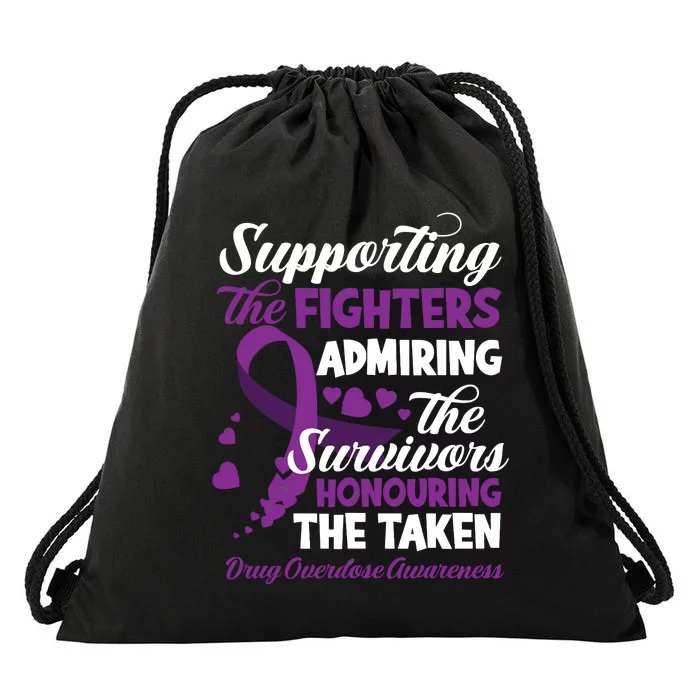 Support Fighters Honouring Taken Drug Overdose Awareness Drawstring Bag