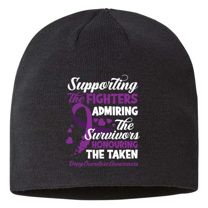 Support Fighters Honouring Taken Drug Overdose Awareness 8 1/2in Sustainable Knit Beanie