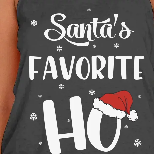 Santas Favorite Ho Funny Christmas Meaningful Gift Women's Knotted Racerback Tank