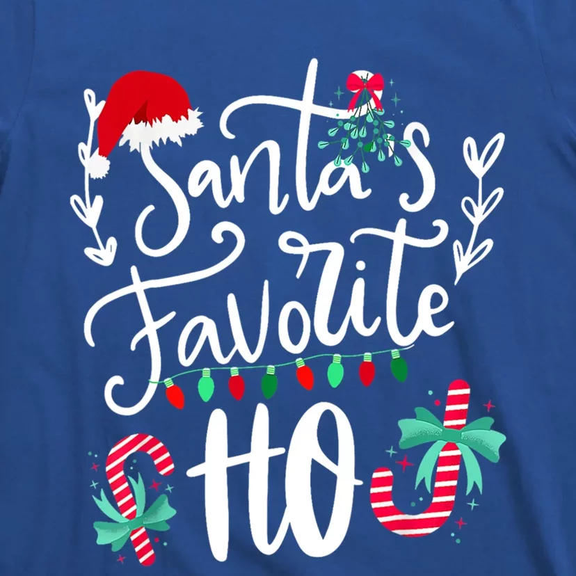 Santas Favorite Ho Funny Christmas Santa Hat Xmas Pajamas Cute Gift T-Shirt