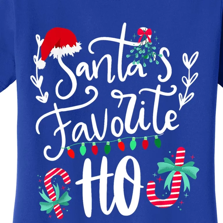 Santas Favorite Ho Funny Christmas Santa Hat Xmas Pajamas Cute Gift Women's T-Shirt