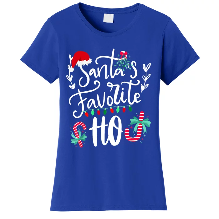 Santas Favorite Ho Funny Christmas Santa Hat Xmas Pajamas Cute Gift Women's T-Shirt