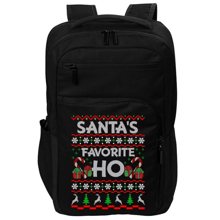 SantaS Favorite Ho Gift Xmas Ugly Christmas Sweater Cool Gift Impact Tech Backpack