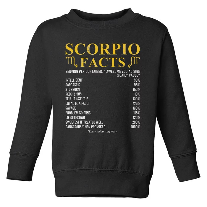 Scorpio Facts Horoscope Birthday Celebrant Toddler Sweatshirt