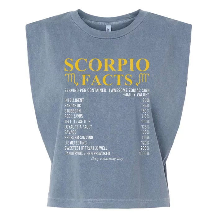 Scorpio Facts Horoscope Birthday Celebrant Garment-Dyed Women's Muscle Tee