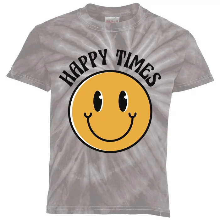 Smiley Face Happy Times Kids Tie-Dye T-Shirt