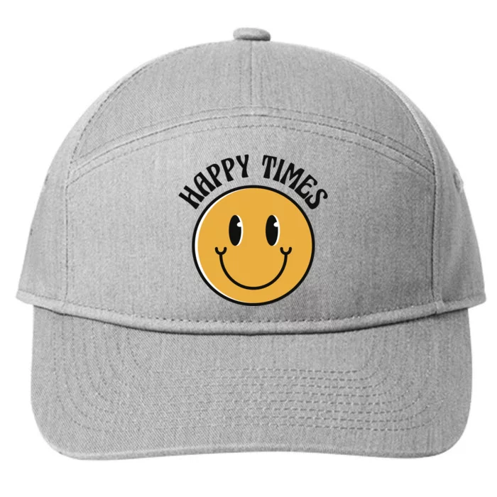 Smiley Face Happy Times 7-Panel Snapback Hat