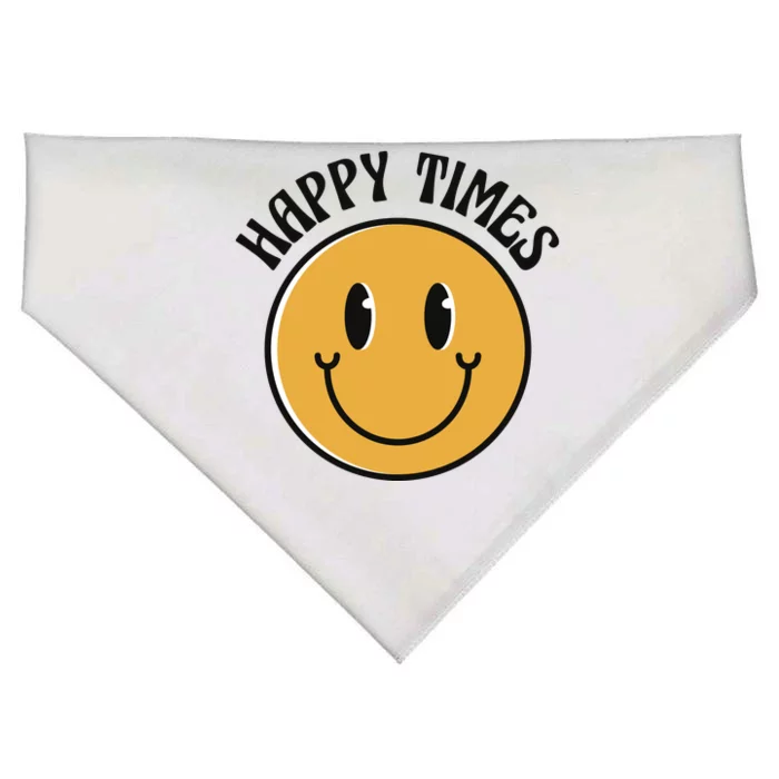 Smiley Face Happy Times USA-Made Doggie Bandana