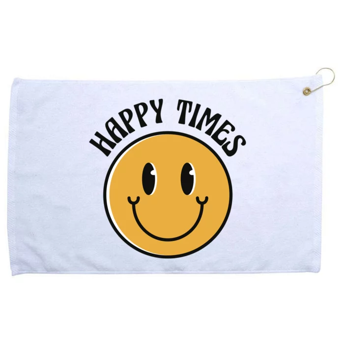 Smiley Face Happy Times Grommeted Golf Towel