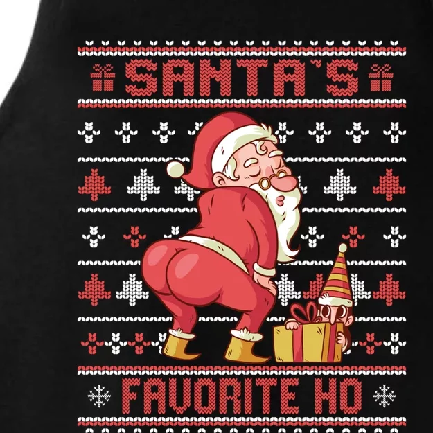 SantaS Favorite Ho Twerking Santa Offensive Ugly Sweater Gift Ladies Tri-Blend Wicking Tank