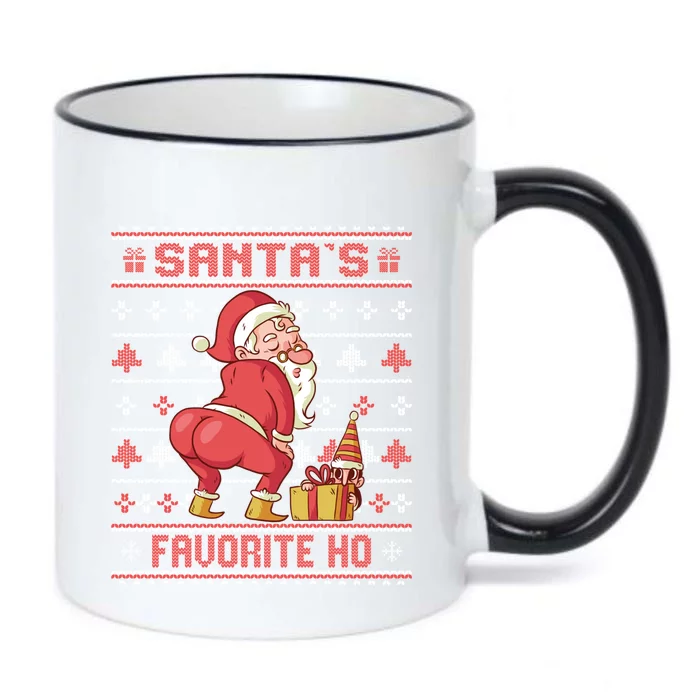 SantaS Favorite Ho Twerking Santa Offensive Ugly Sweater Gift Black Color Changing Mug