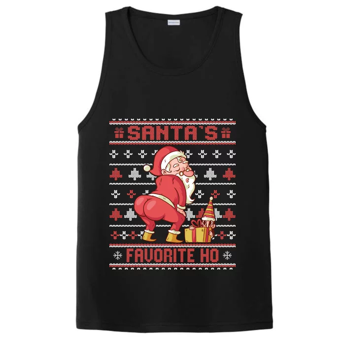 SantaS Favorite Ho Twerking Santa Offensive Ugly Sweater Gift Performance Tank