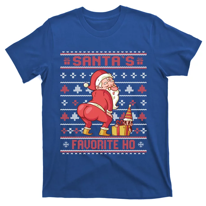 SantaS Favorite Ho Twerking Santa Offensive Ugly Sweater Gift T-Shirt