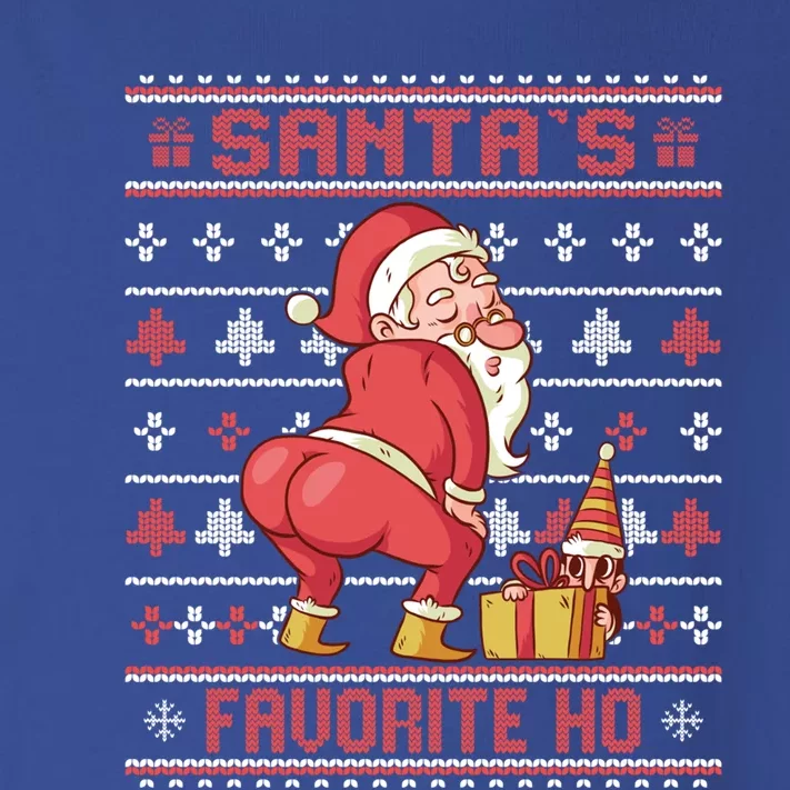 SantaS Favorite Ho Twerking Santa Offensive Ugly Sweater Gift Toddler Long Sleeve Shirt